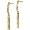 thumbnail image 3 of 14K Yellow Gold Cz Dangle Post Earrings (24.5 X 2) Made In Vietnam ye2019, 3 of 6