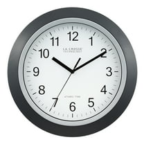 La Crosse Technology 12 Inch Atomic Analog Wall Clock -Black, WT-3129B