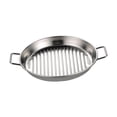 thumbnail image 3 of Bandeja de acero inoxidable para servir, bandeja de almacenamiento, plato reutilizable con asas dobles para ensaladas, entretenimiento, bar, frutas y Plata S, 3 of 8