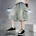 thumbnail image 7 of Boys Denim Shorts Size 7-8 Years Blue Casual Lightweight Fashion Jean Shorts Breathable Comfortable Toddler Summer Clothing, 7 of 7