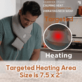 thumbnail image 3 of Sharper Image Calming Heat Massaging Neck Wrap, Relaxing Vibrations, Gray, 3 of 6