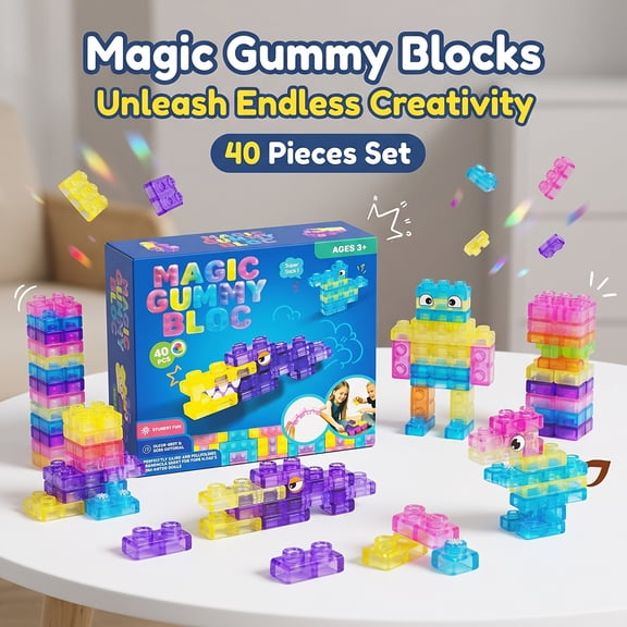 Magic Gummy Soft Silicone Transparent Kids Building Blocks Toy