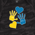 thumbnail image 4 of Inktastic Down Syndrome Awareness with Handprints and Hearts Blue and Yellow Boys or Girls Baby Bodysuit, 4 of 5