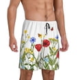 thumbnail image 2 of Balery Wild Herbs Pantalones cortos de pijama de punto de algodón para hombre con cinturilla y bolsillos-XX-Large, 2 of 6