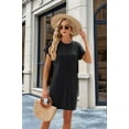 thumbnail image 6 of Womens Summer T Shirt Dress Casual Cap Sleeve Crewneck Loose Shift Mini Dresses Black XL, 6 of 9