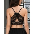 thumbnail image 3 of IDOPIP Lace Bralette for Women Spaghetti Strap Keyhole Cutout Back Sheer Camisole Tanks Going Out Tops S-3XL, 3 of 10