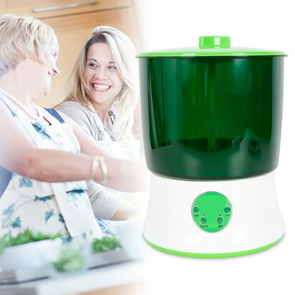 2 Tiers Automatic Bean Sprouts Machine Bean Sprout Maker Food Grade 110V for Grow Vegetable Seedlings