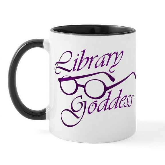 CafePress - Library Goddess Mug - 11 oz Ceramic Mug - Novelty Coffee Tea Cup