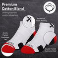 thumbnail image 6 of Odd Sox – Basix Red White Black Ankle Socks – Medium Unisex Size – Cushioned Cotton Blend with Arch, 6 of 6