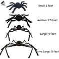 thumbnail image 2 of PULLIMORE Halloween 5 ft Giant Hairy Spider with 9.84 ft Round Plush Web Red Eyes Scary Spiders Props Set for Outdoor Yard Party Decoration, 2 of 9