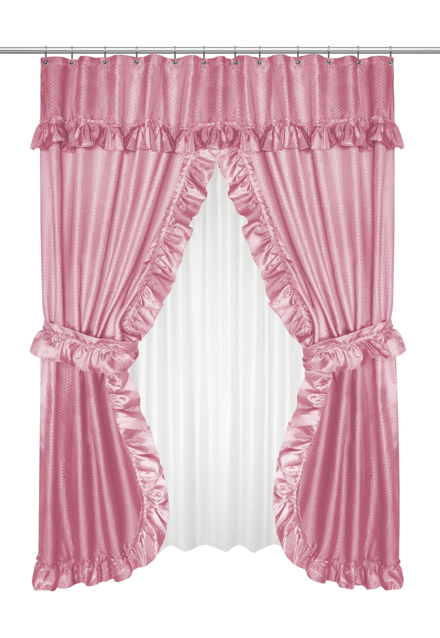 Goodgram Lauren Complete 5 Piece Attached Shower Curtain Valance