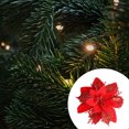 thumbnail image 4 of Cateissary Decoración de flores artificiales de Navidad con purpurina, adorno de árbol de Navidad brillante, decoración de fiesta de año nuevo, sala de Kits de decoración para fiestas Rojo Cateissary HA069938-04, 4 of 6