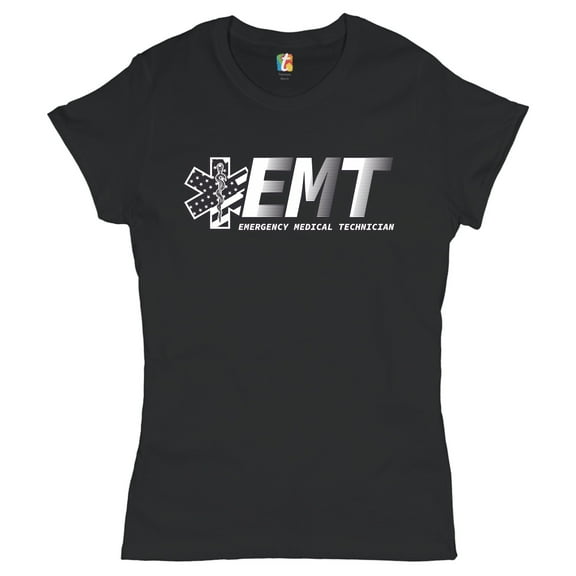 Tee Hunt EMT Emergency Medical Technician T-Shirt EMS Paramedic Star of Life Women's T-Shirt Tee