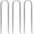 thumbnail image 1 of 3 paquetes de estacas de jardín de 12 pulgadas, clavos de patio galvanizados de calibre 11 de alta resistencia, estacas en forma de U, estacas fijas para riego por goteo de cercas, estacas circul, 1 of 4