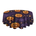 thumbnail image 5 of Halloween Pumpkin Bat Pattern Round Tablecloth 60"x60",Wrinkle Wipeable Table Cloth for Kitchen Dining Room Picnic Patio Party, 5 of 6