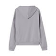 thumbnail image 6 of AherBiu Oversized Sweatshirt for Women Zip up Long Sleeve Drop Shoulder Drawstring Hooded Jacket Outerwear with Pockets(XX-Large,Gray-01), 6 of 7