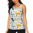 thumbnail image 2 of Haiem Childish Dinosaur Workout Tank Tops for Women, Athletic Sports Slim-Fit Tank Tops, Compression Sleeveless Dry Fit Shirts,Athletic Shirt-Small, 2 of 9