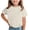 Beige, variant on Girls Summer Clothes Classic Crew Neck T-Shirt Casual Solid Color Tops Loose Fit Short Sleeve Blouse Back to School Shirt Age 1-54 Years