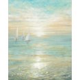 thumbnail image 2 of Nai, Danhui 12x14 Black Ornate Wood Framed with Double Matting Museum Art Print Titled - Sunrise Sailboats I, 2 of 4