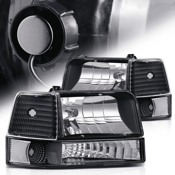 Magshion 2Pcs Headlights Assembly with Pre-Assembled LED Bulbs Set for Ford Bronco 1992-1996, Ford F150 1992-1996, Ford F250 1992-1996, Ford F350 1992-1996