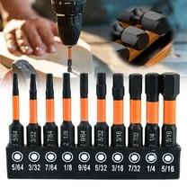 Impact Hex Drill Bit Set (Allen Key Bit Kit, Hex Head Screwdriver Set, Anti-Slip Drill Accessories Set), 20Pc Metric And Imperial Hex Bit Set, 50Mm, S2 Steel With Storage Box, Meiiso