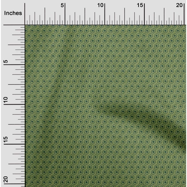oneOone Cotton Poplin Fabric Hexagon & Chevron Block Print Fabric BTY 42 Inch Wide