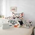 thumbnail image 6 of Feelyou Chic Buffalo Plaid Bedding Comforter Set 7pcs, Romantic Love Heart Queen Bedding Sets, Kawaii Cartoon Style Reversible Queen Sheet Sets, Luxury Bedroom Decor, 6 of 8