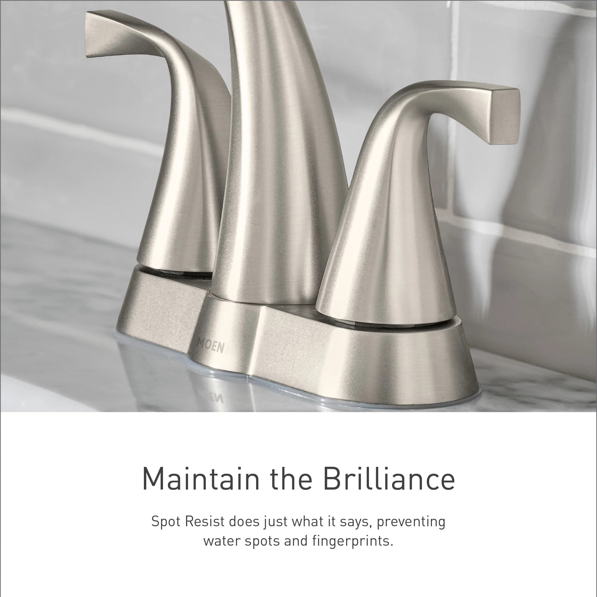 Idora Two-Handle Centerset Bathroom Sink Faucet with Drain Assembly, Spot Resist Brushed Nickel