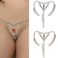 thumbnail image 2 of Hot Girl G-string Crystal Thong Versatile Heart Waist Belt for Nightclub Party Rhinestones Heart Panties Body Jewelry, 2 of 8