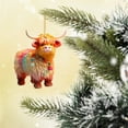 thumbnail image 3 of Christmas Ornaments Highland Cow Decor Christmas Tree Decorations Cute Acrylic Cow Pendants Cartoon Cow Decorative, 3 of 7