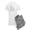 With Gray Camo Pant, variant on - Eat Sleep Soccer Repeat Pajamas - Men's Light Loose Fit Cotton Pajama Set