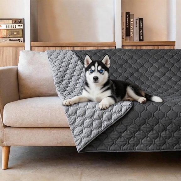 MK Gdledy 3X Stronger Waterproof Pet Blanket, Scratch Proof Furniture Protector for Dogs Cats, Reversible Cover , Grey