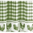 thumbnail image 3 of Serafina Home Rooster Checkerd Kitchen Curtain & Tier Set, Sage Green, 3 of 3