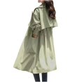 thumbnail image 3 of Brglopf Women's Trench Coat Long Double-Breasted Spring Fall Fashion Windbreaker Jackets Classic Lapel Overcoat Outerwear with Pockets(Green,XL), 3 of 3