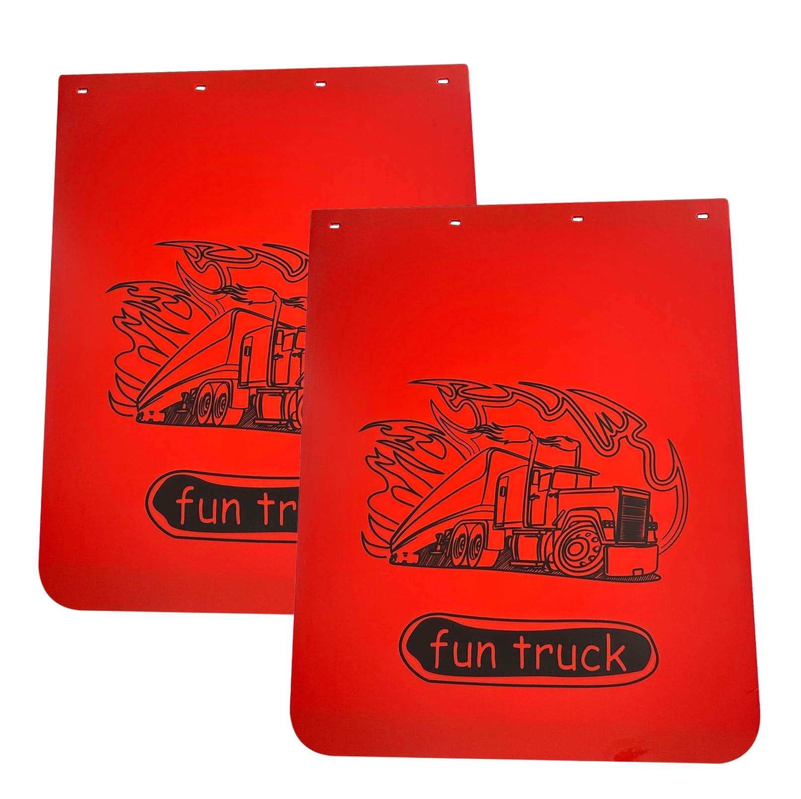 BST BSSP Universal Red Mud Flaps for Semi Trucks, 24 ''X30'' Heavy-Duty Polymer Trailer Truck Mud Guards Splash Flaps Semi Mud Flaps for Freightliner Kenworth Peterbilt International