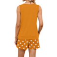 thumbnail image 7 of Two Piece Sets for Women Summer Casual Short Sets for Women Beach Vacation Sleeveless Tank Top Square Neck Drawstring Polka Dots Travel Outfits Orange XXXL, 7 of 7