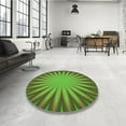 thumbnail image 3 of Ahgly Company Indoor Round Patterned Pea Green Area Rugs, 3' Round, 3 of 6