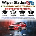 thumbnail image 2 of 2022 Mazda CX-3 Beam Wiper Blades Wipers w/1yr Warranty (Set of 3) w/Rear Wiper (WiperBladesUSA), 2 of 5