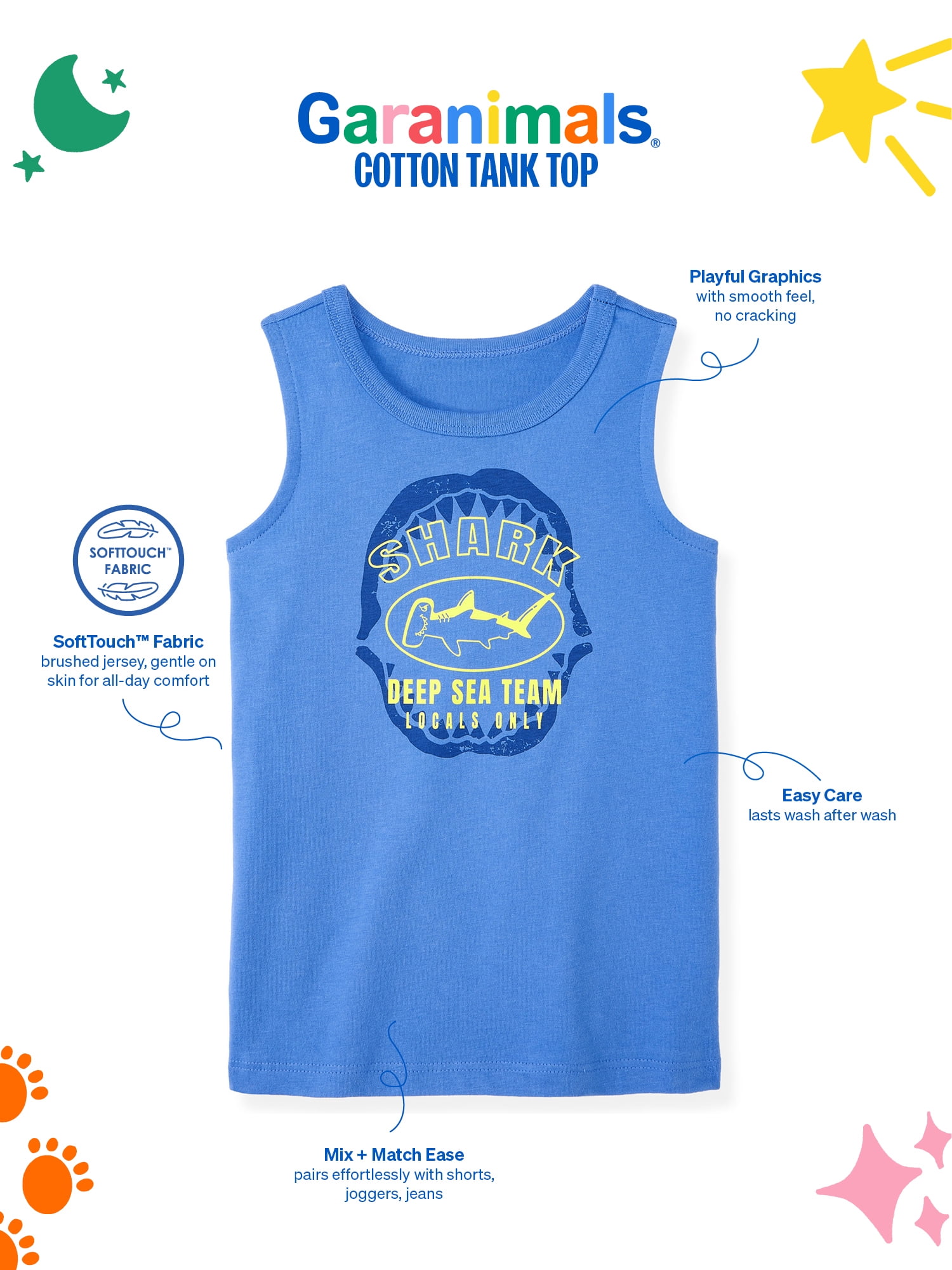 Garanimals Newborn, Baby & Toddler Boy Cotton Graphic Tank Top, Sizes 0-6T