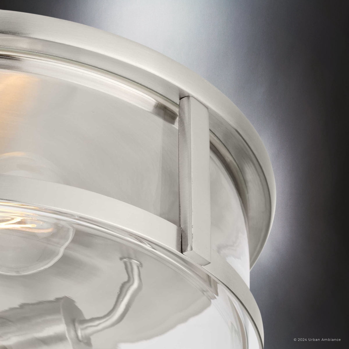 Luxury Modern Farmhouse Ceiling Light, Brushed Nickel, UHP4594