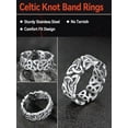 thumbnail image 6 of FaithHeart Celtic Knot Band Rings for Men Silver Stainless Steel Viking Irish Engagement Bands Ireland Finger Charms Vintage Promise Rings Christmas Jewelry Gift Size 13, 6 of 8