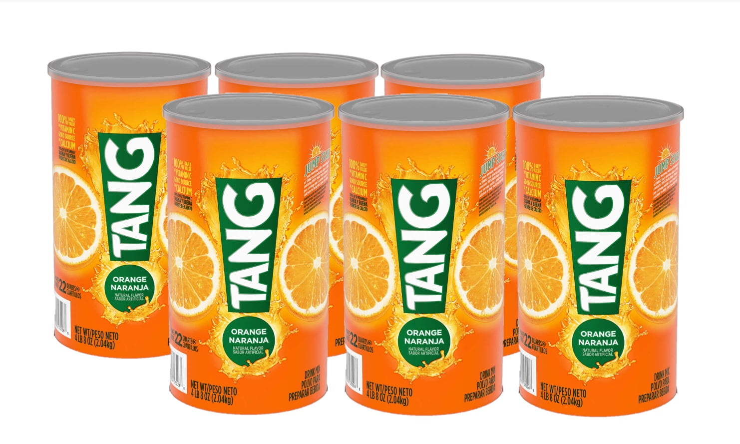 6 Pack Tang Drink Mix, Orange, 72 oz