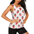 thumbnail image 2 of Fotbe Hand Drawn Strawberry Blusas Sin Mangas para Mujer – Estilo Casual, Corte Suelto, Slim-Fit, Cuello Redondo Deportivo, Tops de Verano para Gimnasio y Yoga-Large, 2 of 7