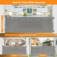thumbnail image 2 of No-Drill 100” Extra Long Baby Gates Indoor Extra Long Retractable Pet Gates for Doorways No Drilling Retractable Dog Gates for The House Outdoor Retractable Gates for Dogs with 2 Sets of Sticky Mount, 2 of 14