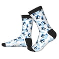 thumbnail image 2 of KLL Penguin Winter Fun Print Cool Socks Men's Women's Crew Socks Funny Crazy Novelty Stockings, 2 of 7