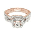 thumbnail image 3 of AFFY 0.85CT Moissanite Diamond Wedding Engagement Bridal Set Ring in 14K Rose Gold over Silver-8, 3 of 8