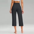 thumbnail image 5 of Nooxsoe Summer Travel Lounge Yoga Capri Pants for Women High Waist Drawstring Elastic Straight Mid-Calf Leg Side Patch Pockets Loose Fit Breathable Soft Stretch Casual Gym Golf Trousers Gray XXL, 5 of 9