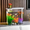 thumbnail image 6 of Clear Fish Tank, Goldfish Bowl Aquarium, Plastic Material, Large, Modern Decor, Home Office, Living Room, Bedroom, Ornament, Fish Habitat TOPLIU, 6 of 7