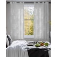 thumbnail image 3 of Grey Dandelion Sheer Curtains 45 Inch Length 2 Panels Set for Living Room/Bedroom, Spring Modern Minimalist Country Flower Kitchen Curtains Grommet Semi-Sheer Curtains Window Treatments 42"x45"x2, 3 of 7