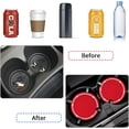 thumbnail image 4 of COCASES Car Coasters, 4 Pack Vehicle Bling Car Coaster, Universal Rhinestone Coaster for Cup Holders, Car Interior Accessories Silicone Car Coasters for Women(2.75'' Red, White Crystal Circle), 4 of 7